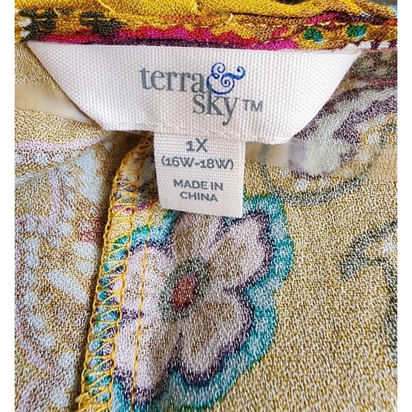 Terra & Sky 2 Piece Kimono Set Paisley Print Size 1X NWT - Picture 7 of 11